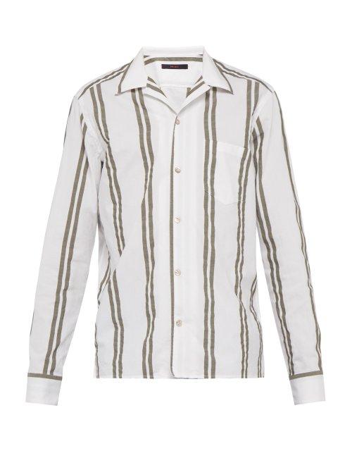 Matchesfashion.com The Gigi - Gemma Striped Cotton Poplin Cuban Collar Shirt - Mens - White