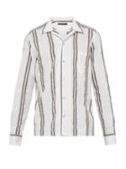 Matchesfashion.com The Gigi - Gemma Striped Cotton Poplin Cuban Collar Shirt - Mens - White