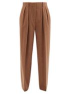 The Row - Igor Silk-blend Tailored Trousers - Womens - Brown