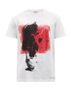 Alexander Mcqueen - Graffiti-skull Print Cotton-jersey T-shirt - Mens - White Multi