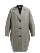 Matchesfashion.com Mm6 Maison Margiela - Prince Of Wales Checked Wool Blend Coat - Womens - Grey Multi