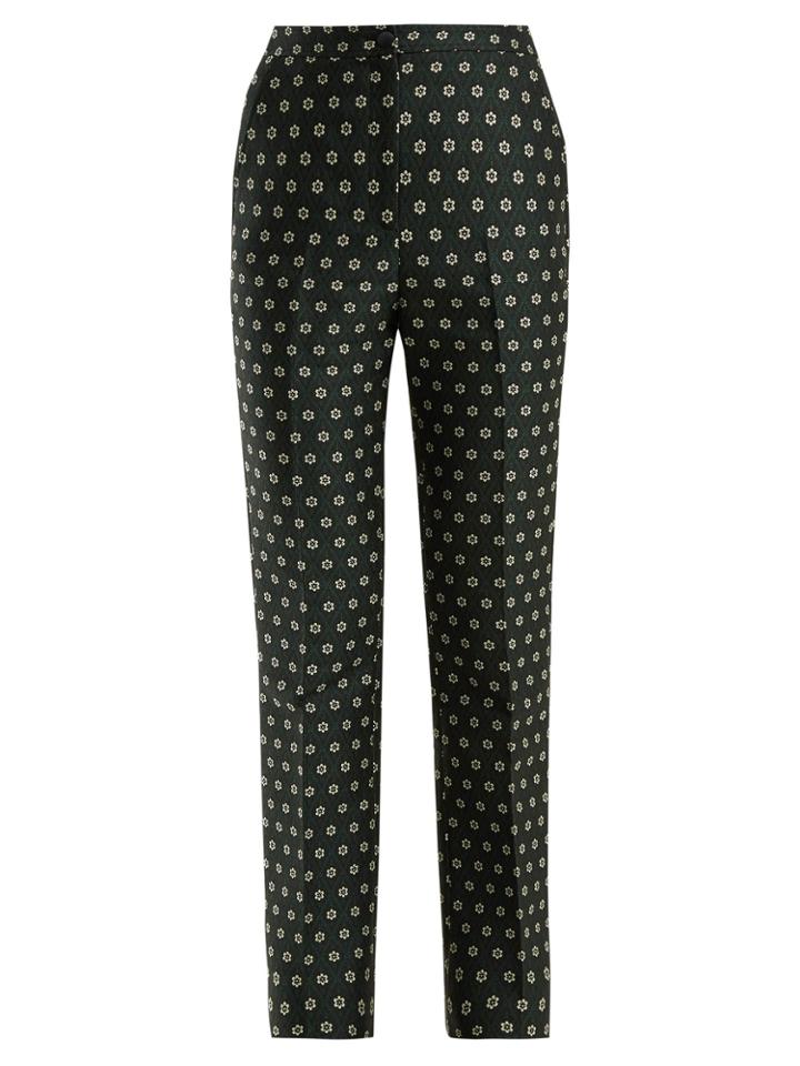Alexachung Straight-leg Floral-jacquard Trousers