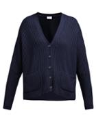 Matchesfashion.com Allude - Ribbed Cashmere Cardigan - Womens - Navy
