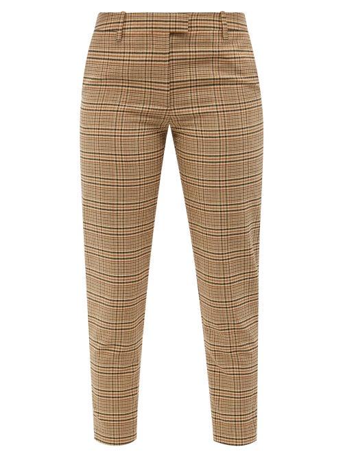 Altuzarra - Henri Check Wool-blend Cropped Trousers - Womens - Beige Multi