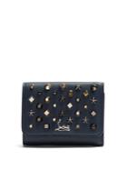 Christian Louboutin Macaron Tri-fold Embellished Leather Wallet
