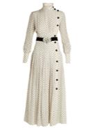 Alessandra Rich Polka-dot Print High-neck Dress
