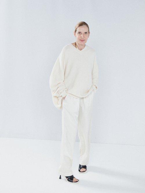 Raey - Oversized Organic Cotton-blend Sweater - Womens - Ivory