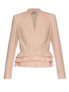 Alexander Mcqueen Peplum-hem Wool And Silk-blend Jacket