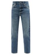 Ladies Rtw Raey - Track Organic-cotton High-rise Straight-leg Jeans - Womens - Dark Blue