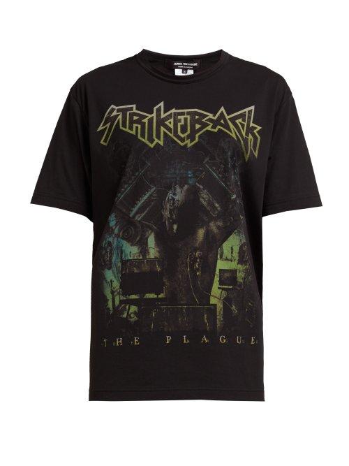 Matchesfashion.com Junya Watanabe - The Plague Cotton Jersey T Shirt - Womens - Black Multi