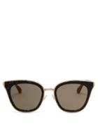 Matchesfashion.com Jimmy Choo - Lizzy Crystal Embellished Metal Sunglasses - Womens - Black