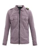 Matchesfashion.com Stone Island - Logo-patch Zip Shirt Jacket - Mens - Purple