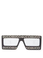 Matchesfashion.com Gucci - Hollywood Forever Embellished Mirrored Sunglasses - Womens - Black Silver