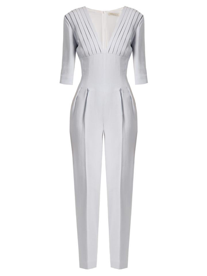 Emilia Wickstead Bela Crepe Slim-leg Jumpsuit