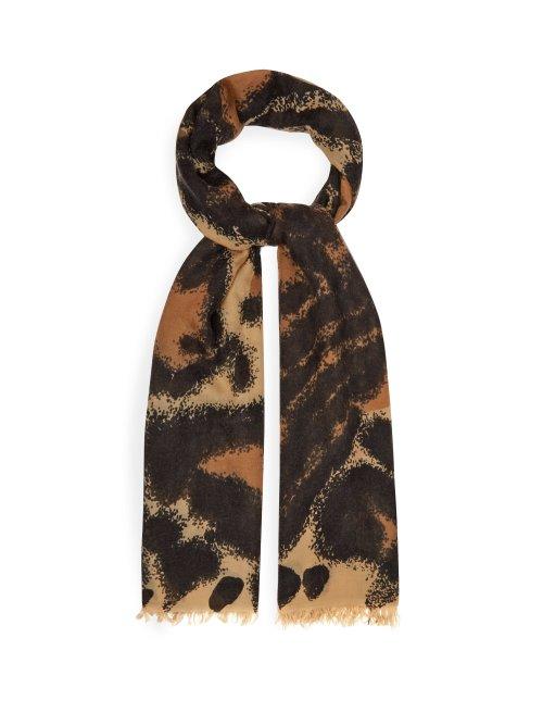 Matchesfashion.com Raey - Superfine Cashmere Tiger Print Scarf - Womens - Brown Multi