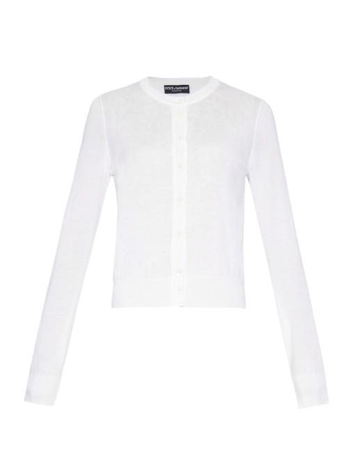 Dolce & Gabbana Button-front Cashmere Silk-blend Cardigan