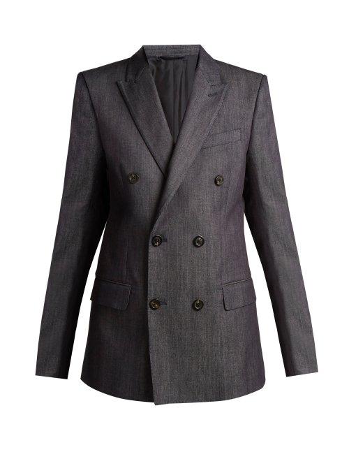 Matchesfashion.com Connolly - Doubled Breasted Denim Blazer - Womens - Dark Blue