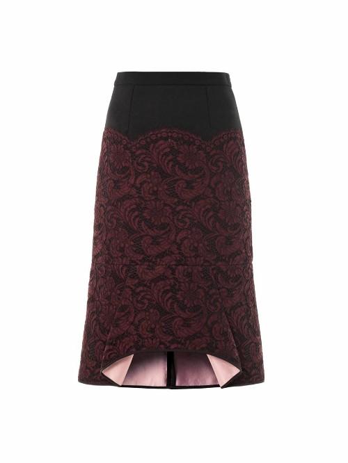 Erdem Kaila Lace And Crepe Skirt