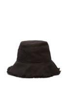 Matchesfashion.com Prada - Logo Embroidery Cotton Bucket Hat - Womens - Black