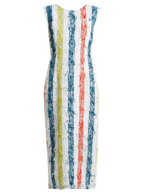 Matchesfashion.com Carl Kapp - Multistripe Round Neck Tweed Dress - Womens - White Multi