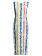 Matchesfashion.com Carl Kapp - Multistripe Round Neck Tweed Dress - Womens - White Multi