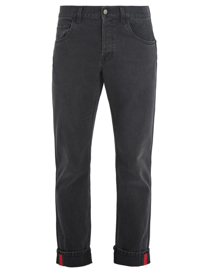 Gucci Web-striped Slim-leg Jeans