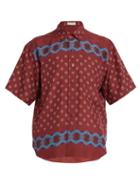 Matchesfashion.com Etro - Geometric Print Silk Shirt - Mens - Red Multi