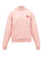 Matchesfashion.com Martine Rose - Logo-embroidered Cotton-jersey Hooded Sweatshirt - Womens - Pink