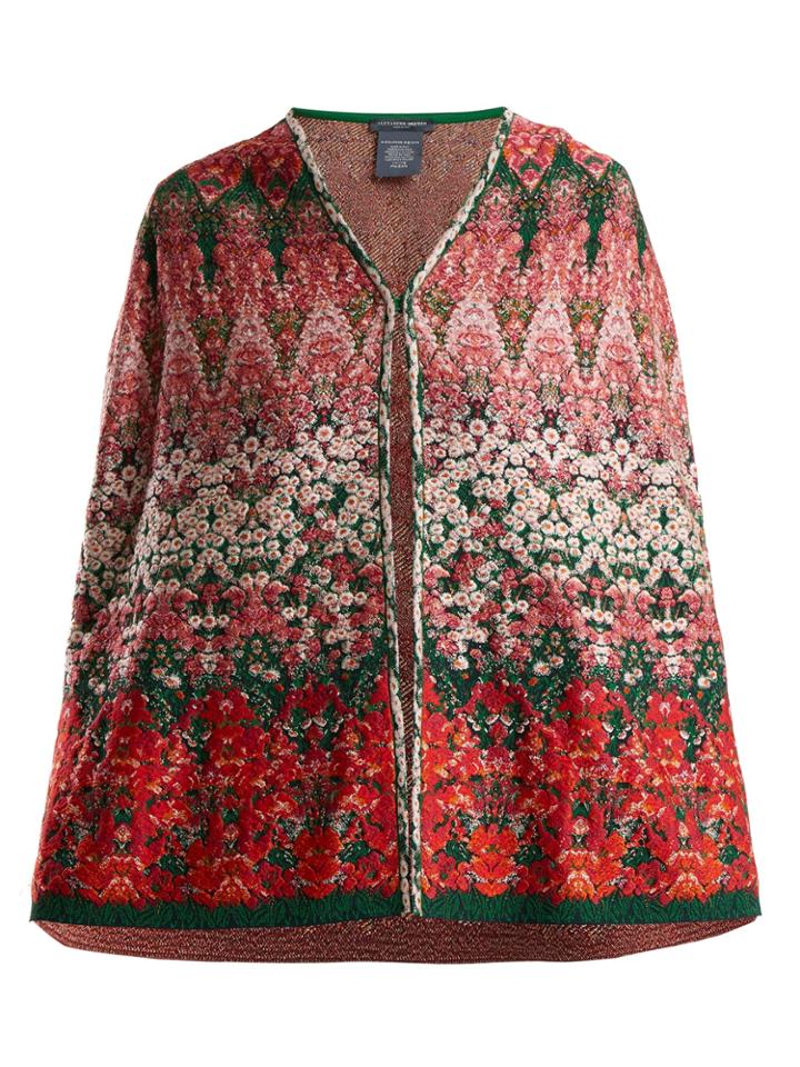 Alexander Mcqueen Floral Intarsia-knit Cape