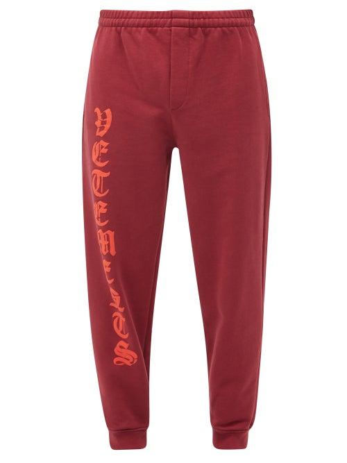 Matchesfashion.com Vetements - Anarchy Logo-print Cotton-blend Track Pants - Mens - Red