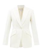Alexander Mcqueen - Lace-back Wool-twill Suit Jacket - Womens - Ivory