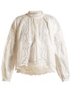 Matchesfashion.com Isabel Marant - Maly Embroidered Ramie Top - Womens - White
