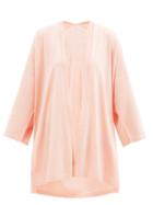 Matchesfashion.com Wolford - Aurora Longline Wide-sleeve Wool Cardigan - Womens - Light Pink