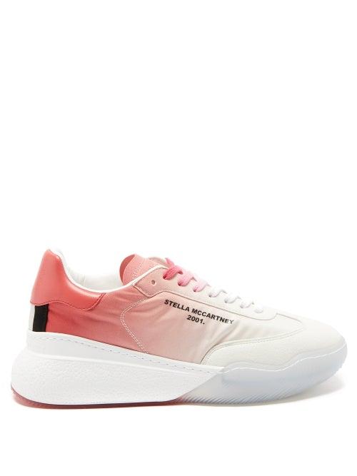 Stella Mccartney - Loop Logo-print Recycled-fibre Trainers - Womens - Pink Multi