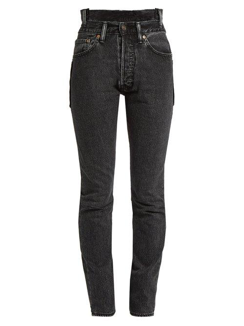 Matchesfashion.com Vetements - X Levi's Reworked High Waisted Skinny Jeans - Womens - Black