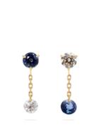 Matchesfashion.com Raphaele Canot - Set Free Sapphire & Diamond Mismatched Earrings - Womens - Blue