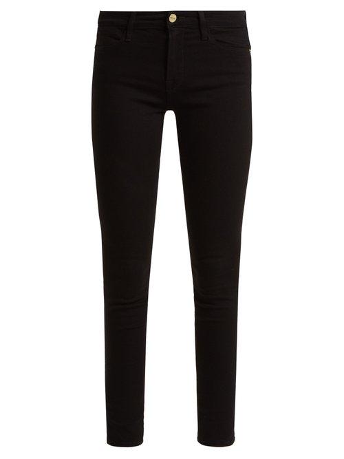 Matchesfashion.com Frame - Le High Mid Rise Skinny Jeans - Womens - Black