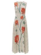 Ladies Rtw Chlo - Tulip-print Crepe Maxi Dress - Womens - Beige Multi