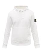 Mens Rtw Stone Island - Logo-patch Cotton-jersey Hooded Sweatshirt - Mens - White