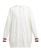 Matchesfashion.com Thom Browne - Striped Cuff Wool Cardigan - Womens - White