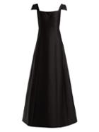Matchesfashion.com Vika Gazinskaya - Cap Sleeved Taffeta Gown - Womens - Black