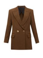 Matchesfashion.com Petar Petrov - Double-breasted Wool-blend Jacket - Womens - Brown