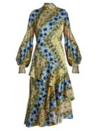 Peter Pilotto High-neck Floral-print Silk Dress