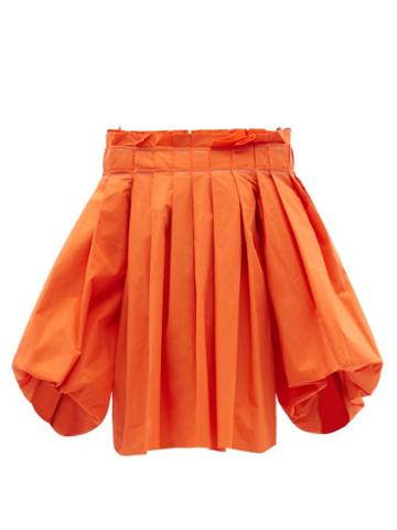 Roksanda - Vivetta Pleated Off-the-shoulder Top - Womens - Orange