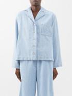 Loewe - Anagram-embossed Cotton-blend Denim Blouse - Womens - Denim