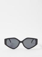 Celine Eyewear - Bold Story Cat-eye Acetate Sunglasses - Womens - Black Grey