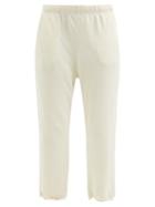 Les Tien - Raw-hem Brushed-back Cotton Track Pants - Womens - Ivory