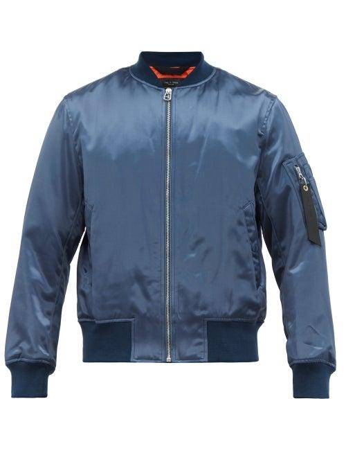 Matchesfashion.com Rag & Bone - Upcycled Military Bomber Jacket - Mens - Blue