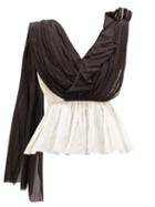 Matchesfashion.com Vika Gazinskaya - Asymmetric Draped Cotton-blend Blouse - Womens - Black White