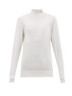 Matchesfashion.com Loewe - Anagram Embroidered Roll Neck Cashmere Sweater - Womens - Cream